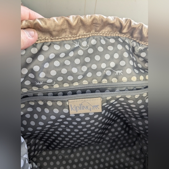 Kipling Joetsu Gold color medium size bag Backpack in great used condition! - Picture 15 of 16